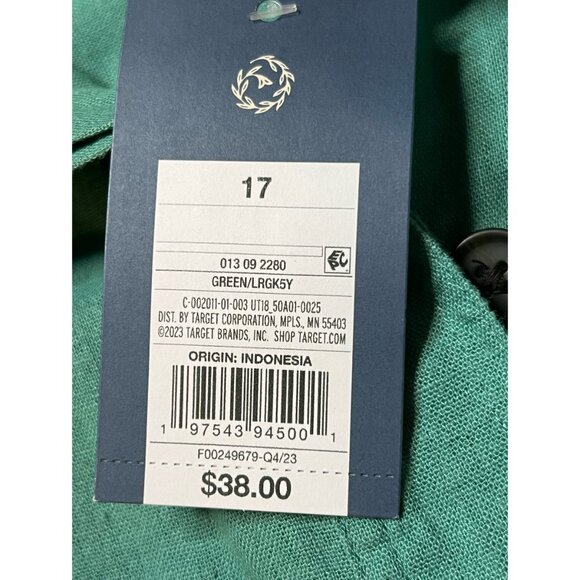 Universal Thread ½ button front green linen blend jumpsuit NWT junior’s size 17 - Picture 10 of 12